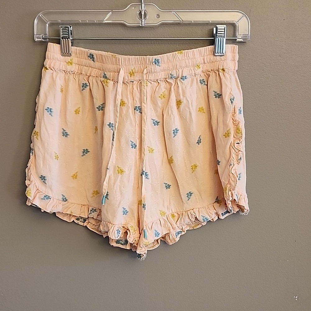 Anthropologie Peach Floral Shorts - Picture 2 of 14